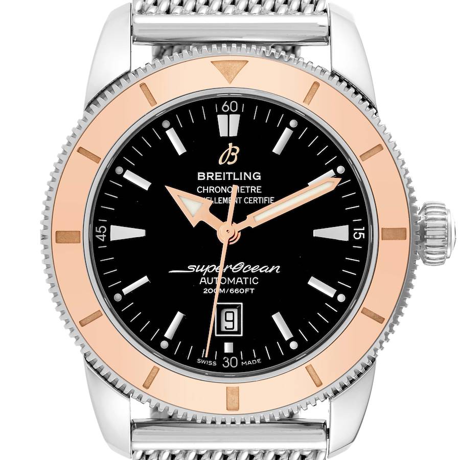 Breitling Superocean Heritage 46mm Steel Rose Gold Mens Watch U17320 SwissWatchExpo