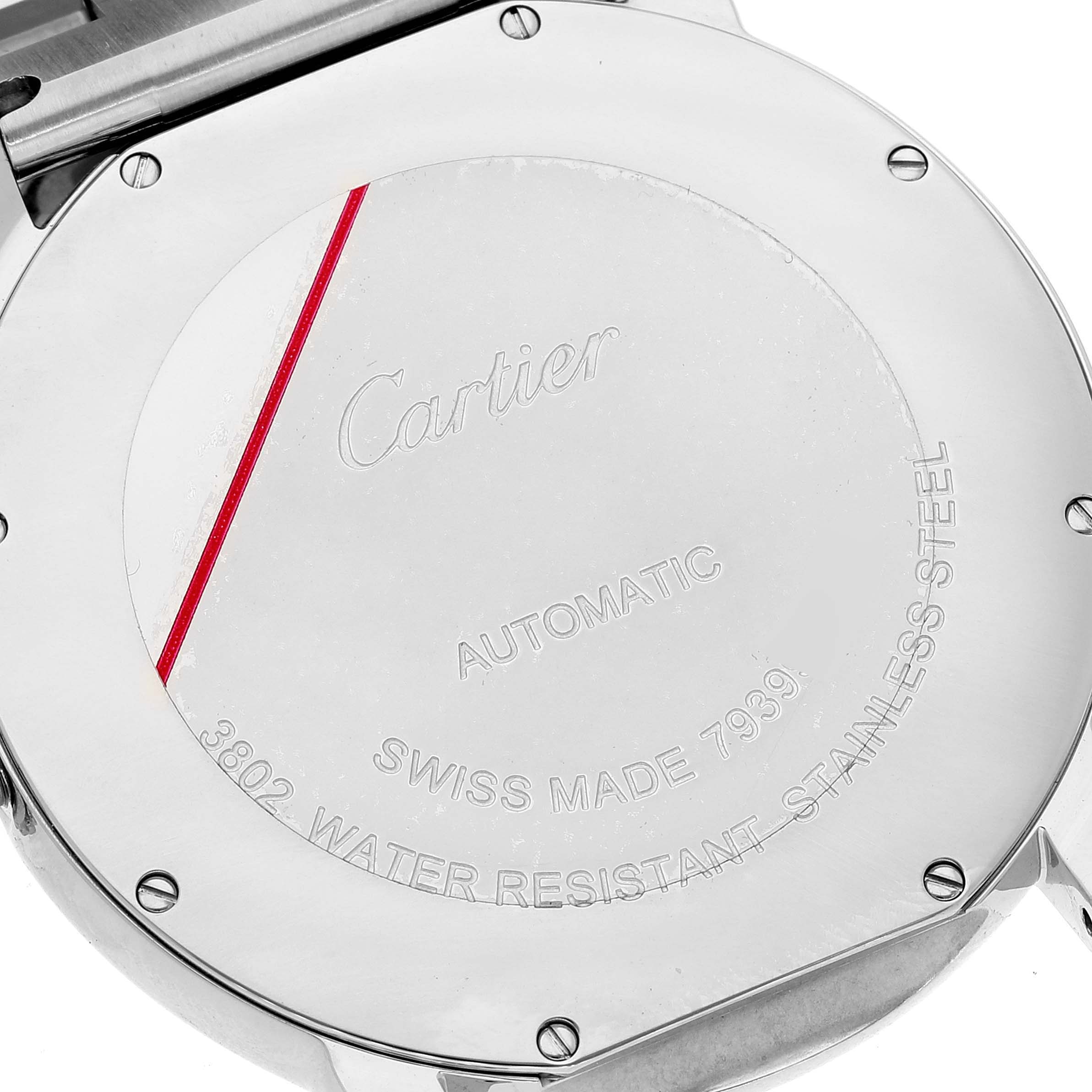 This image shows the back case of a Cartier Ronde W6701011 Men
s Stainless Steel Silver Dial W6701011 Men
s Stainless Steel Silver Dial watch.