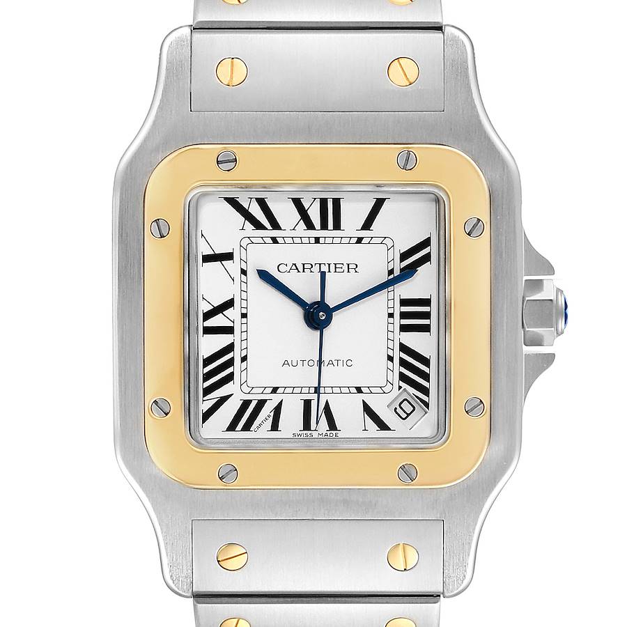 Cartier Santos Galbee XL Steel Yellow Gold Mens Watch W20099C4 Unworn SwissWatchExpo