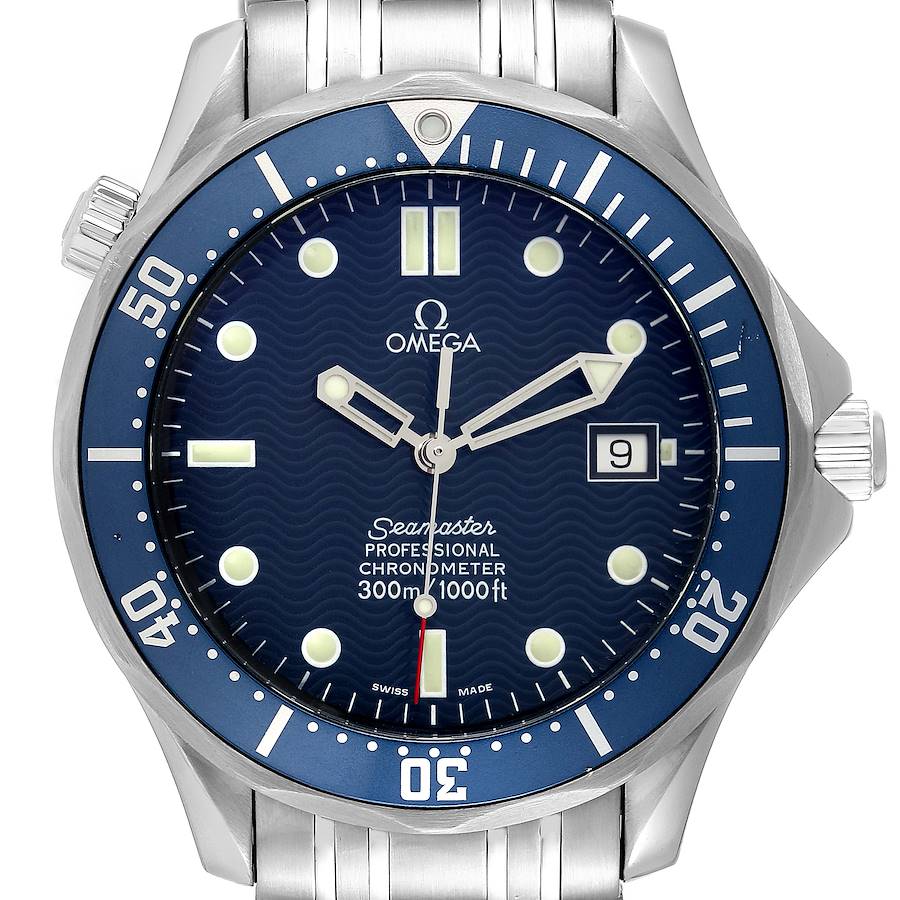 Omega Seamaster Diver 300mm Blue Dial Steel Mens Watch 2531.80.00 Box Card SwissWatchExpo