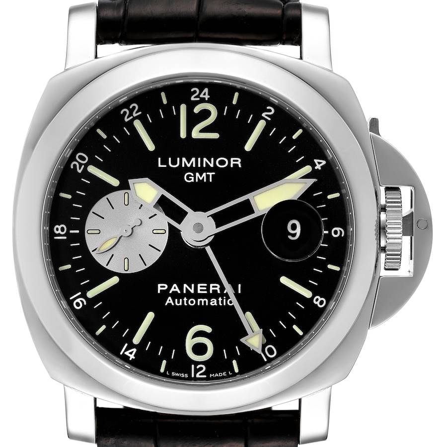 Panerai Luminor GMT Automatic Steel Mens Watch PAM00088 Box Card SwissWatchExpo