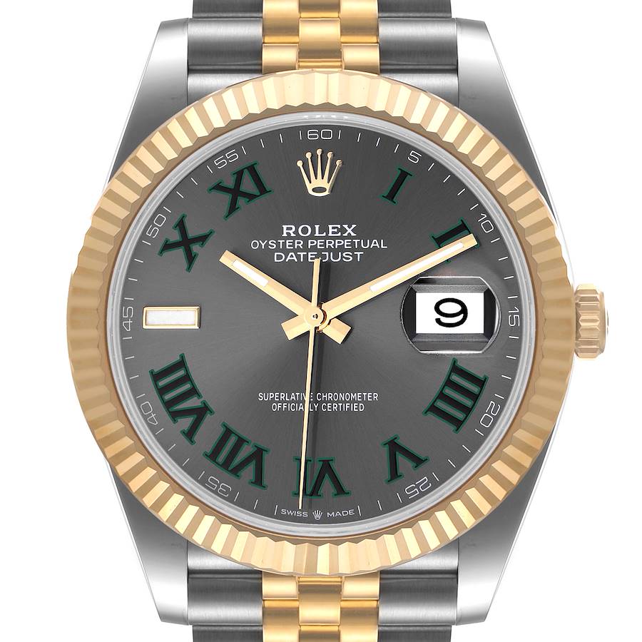Rolex Datejust 41 Steel Yellow Gold Wimbledon Dial Mens Watch 126333 Unworn SwissWatchExpo