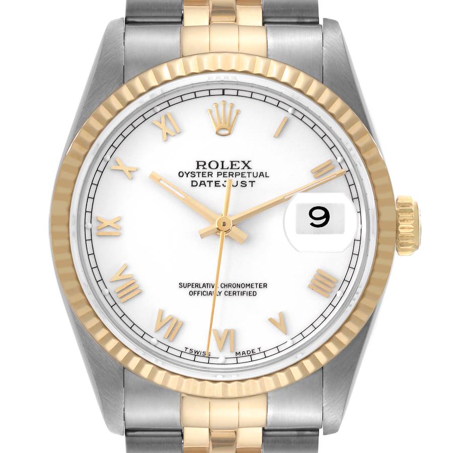 Rolex Datejust Stainless Steel Yellow Gold Mens Watch 16233 Box SwissWatchExpo