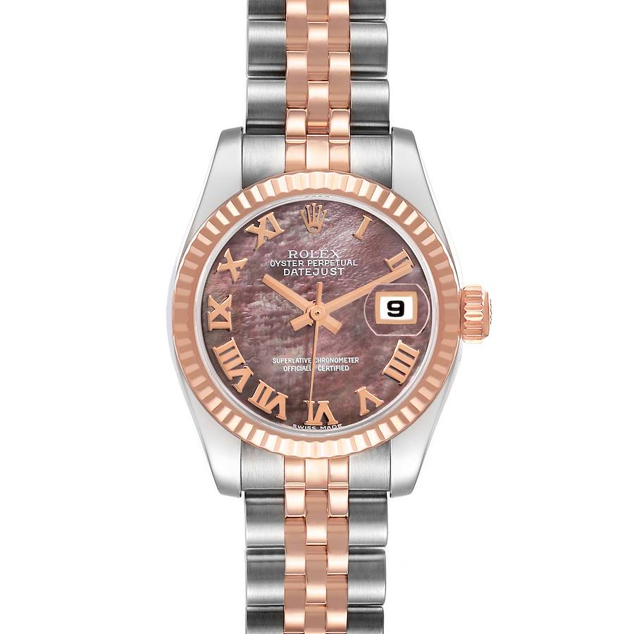 Rolex Datejust Steel Rose Gold Tahitian Mother of Pearl Dial Ladies Watch 179171 SwissWatchExpo