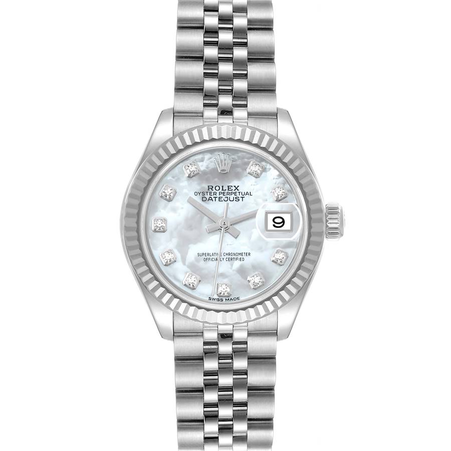 Rolex Datejust Steel White Gold Mother of Pearl Diamond Dial Ladies Watch 279174 SwissWatchExpo