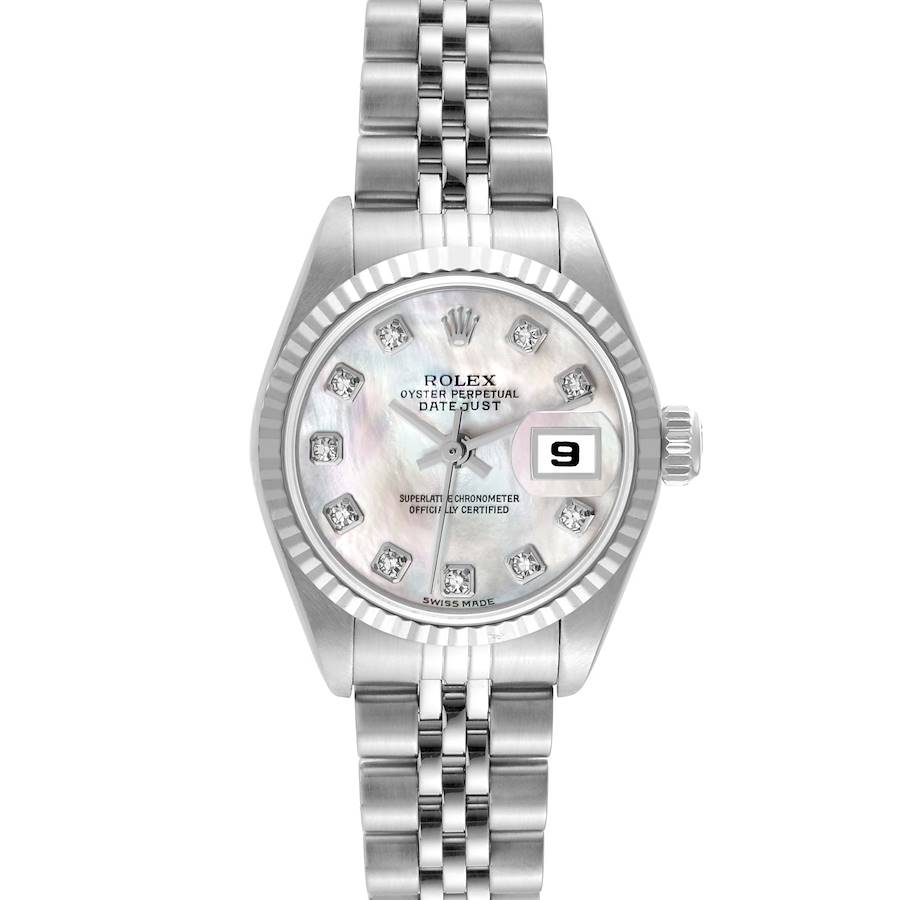 Rolex Datejust Steel White Gold MOP Diamond Dial Ladies Watch 79174 Box Papers SwissWatchExpo