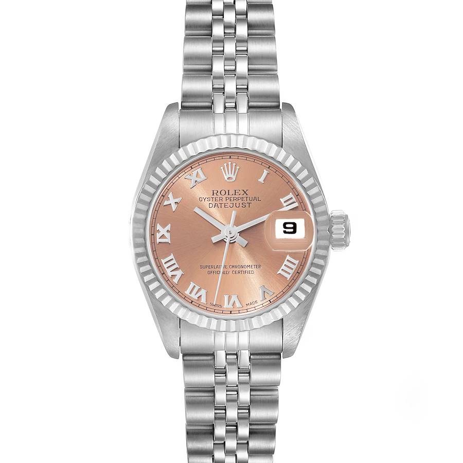 Rolex Datejust Steel White Gold Salmon Dial Ladies Watch 69174 Box Papers SwissWatchExpo