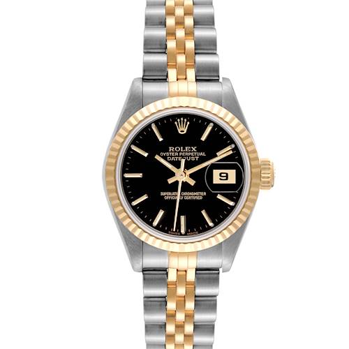 Photo of Rolex Datejust Steel Yellow Gold Black Dial Ladies Watch 79173