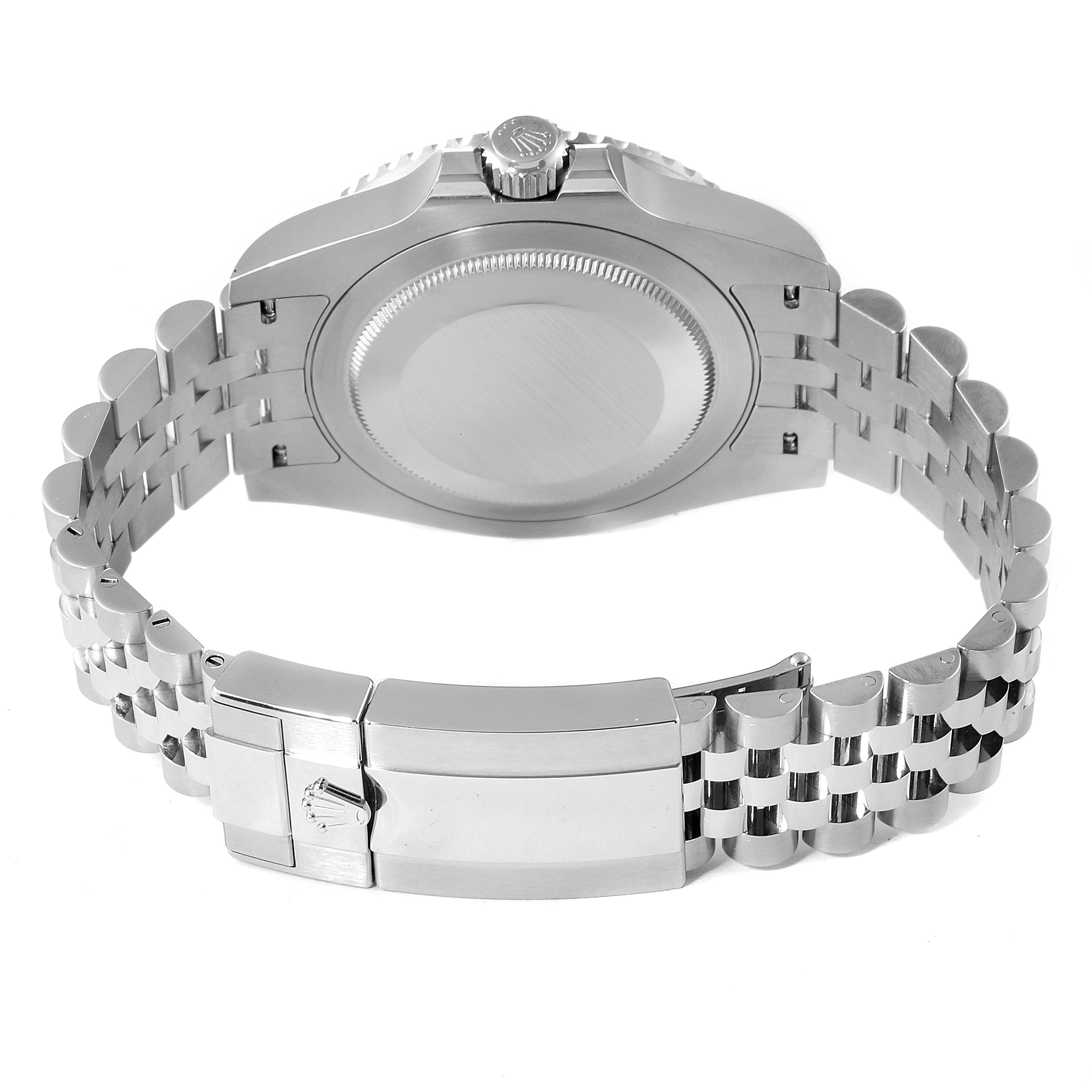 This image shows the back case and clasp of the Rolex GMT-Master 126710 Men
s Stainless Steel Black Dial 126710 Men
s Stainless Steel Black Dial watch from a rear angle.