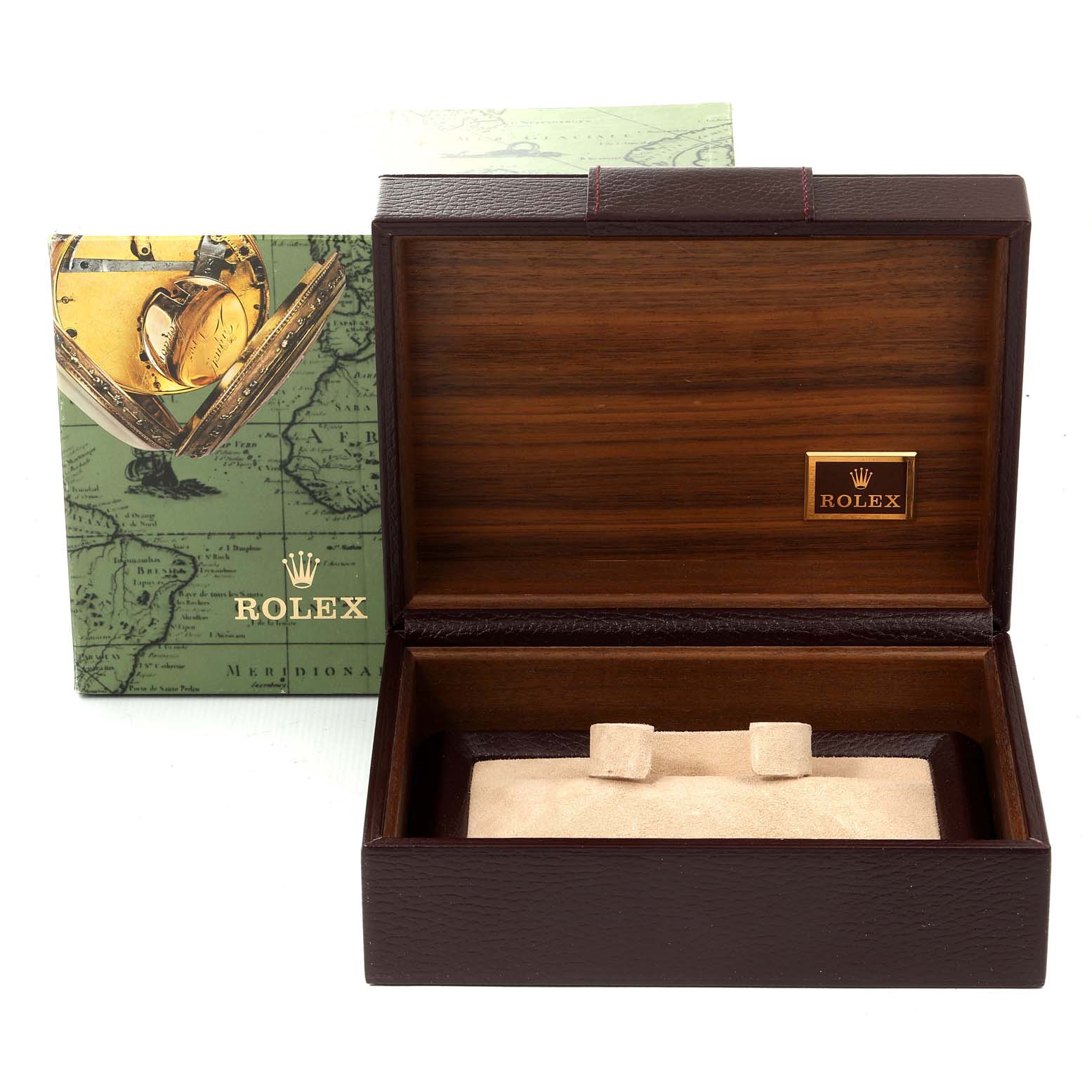 The image shows a Rolex President 18238 Men's Yellow Gold Champagne Dial 18238 Men's Yellow Gold Champagne Dial model watch box and outer packaging from a front angle.