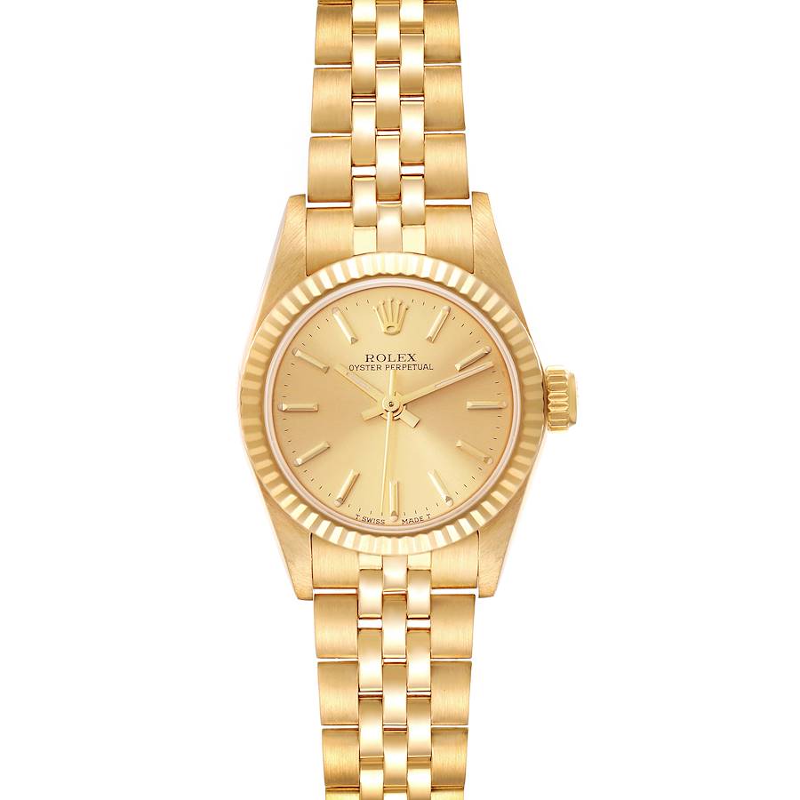 Rolex President No-Date Yellow Gold Jubilee Bracelet Ladies Watch 67198 SwissWatchExpo