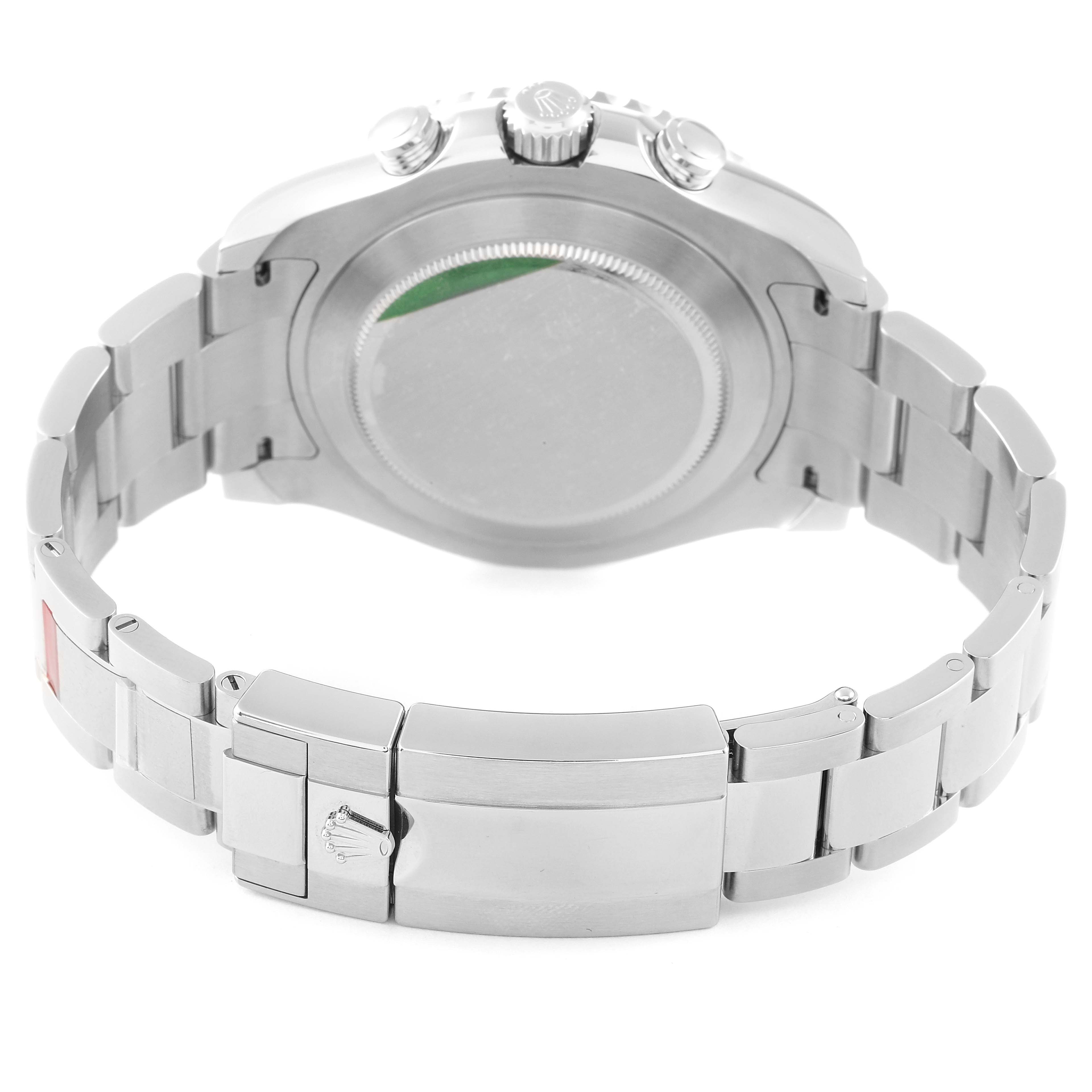 This image shows the back view of the Rolex Yacht-Master 116680 Men's Stainless Steel White Dial 116680 Men's Stainless Steel White Dial watch, highlighting the case back and bracelet.