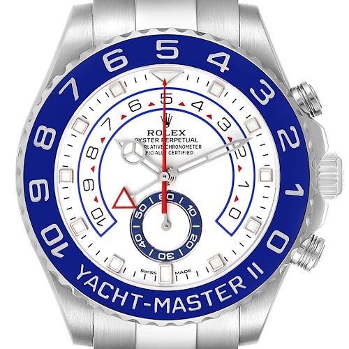 Photo of Rolex Yachtmaster II 44 Steel Blue Cerachrom Bezel Mens Watch 116680 Unworn