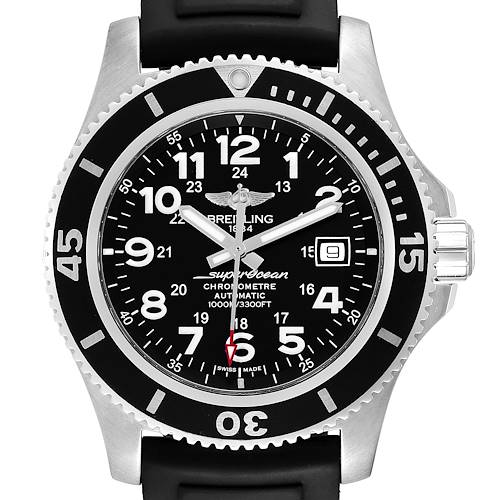 Photo of Breitling Superocean II 44 Black Dial Rubber Strap Mens Watch A17392