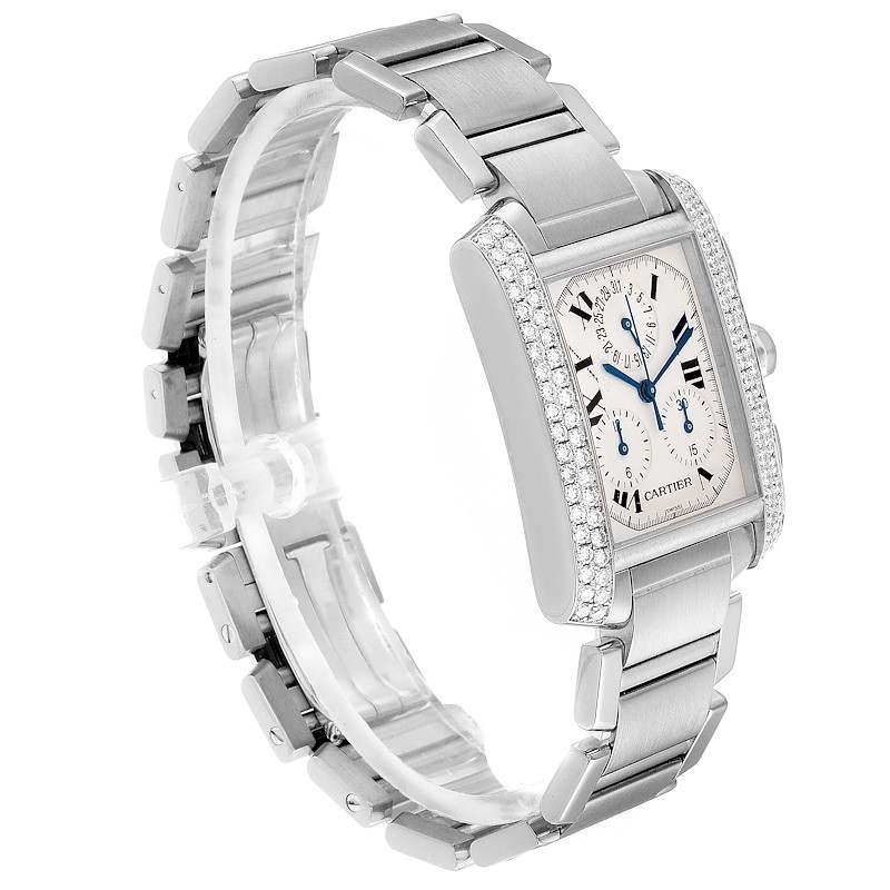 Reference 2366 Tank Française, A white gold and diamond-set automatic  wristwatch with bracelet and date, Circa 2005, Fine Watches, 2023