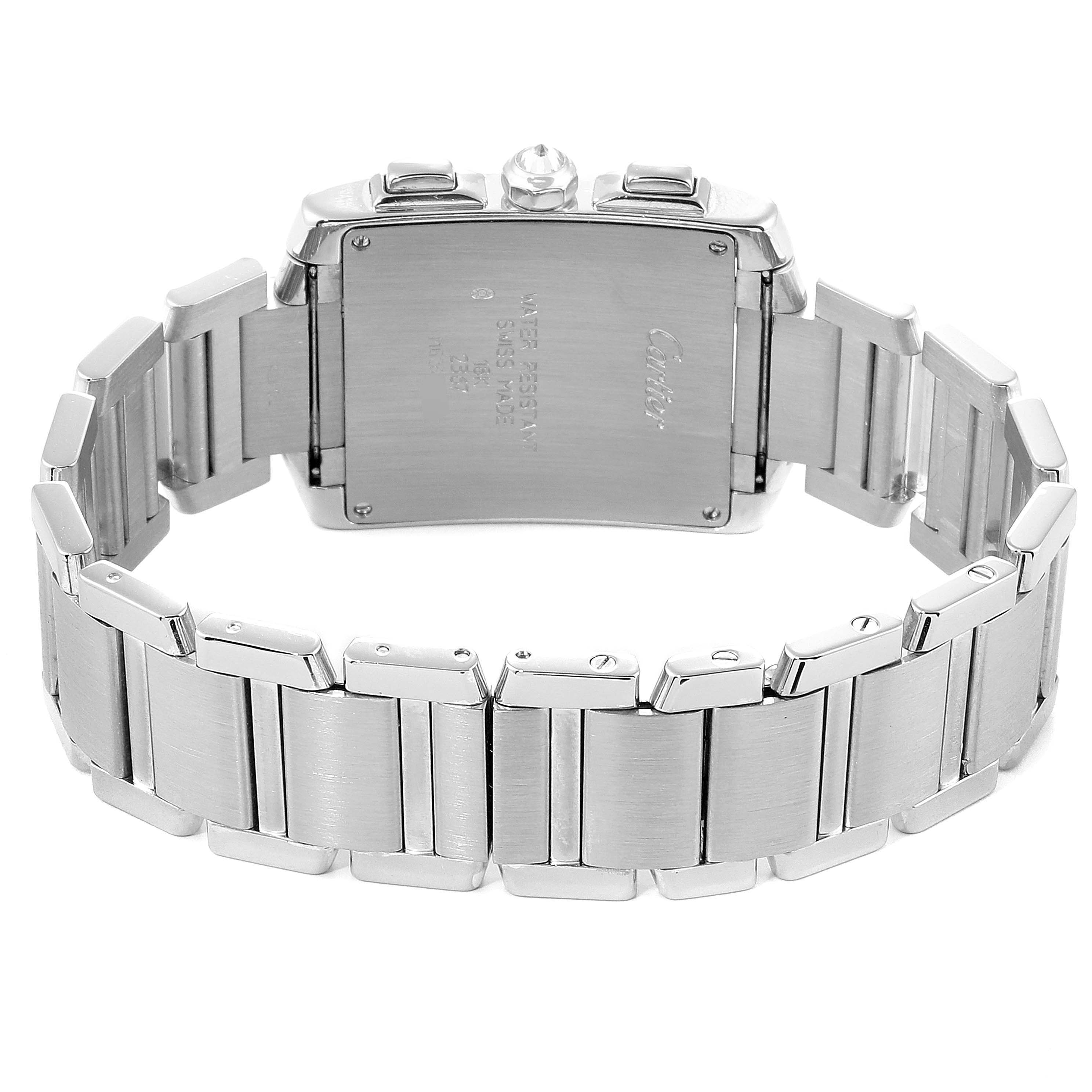 Cartier Tank Francaise Chrongraph White Gold Diamond Mens Watch 2367 ...