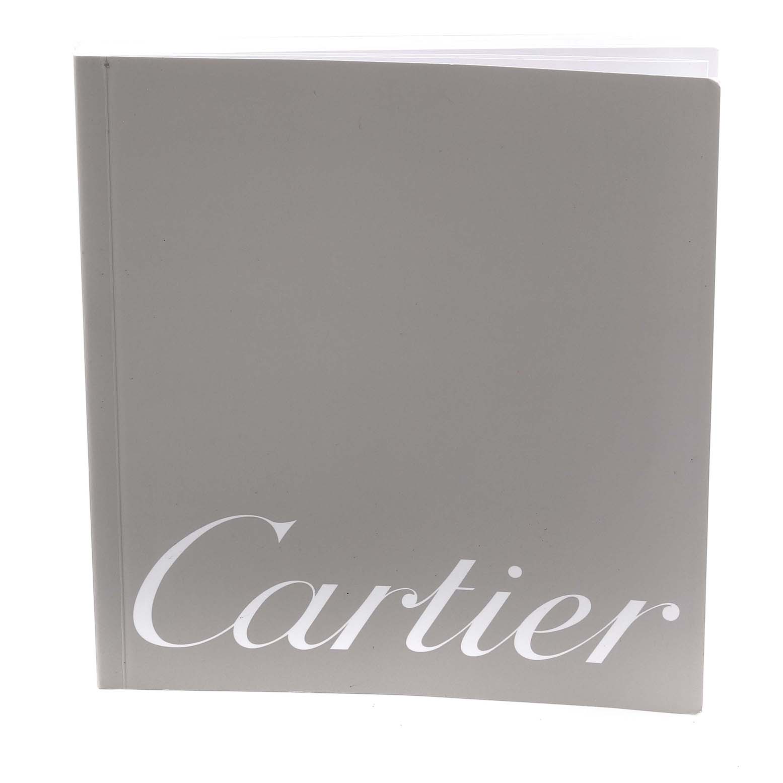 This image shows a Cartier booklet, likely an accessory for the Tank Française watch model.