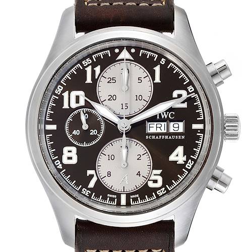 Photo of IWC Spitfire Pilot Saint Exupery Limited Edition Mens Watch IW371709 Card