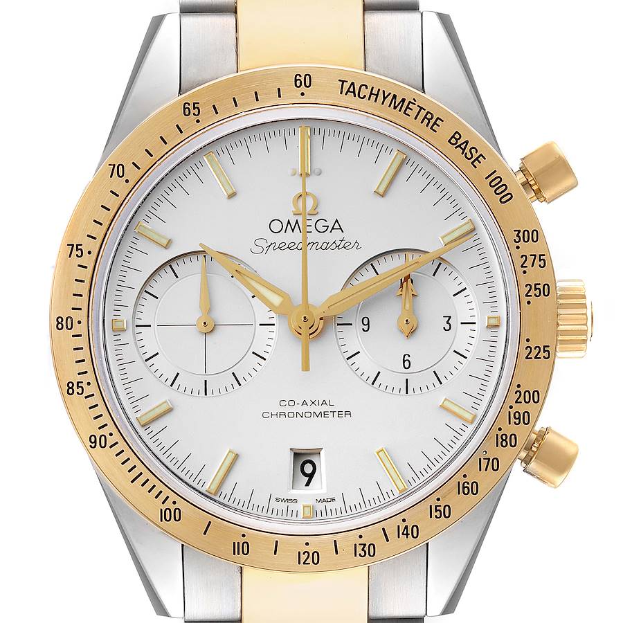 Omega Speedmaster 57 Steel Yellow Gold Watch 331.20.42.51.02.001 Box Card SwissWatchExpo