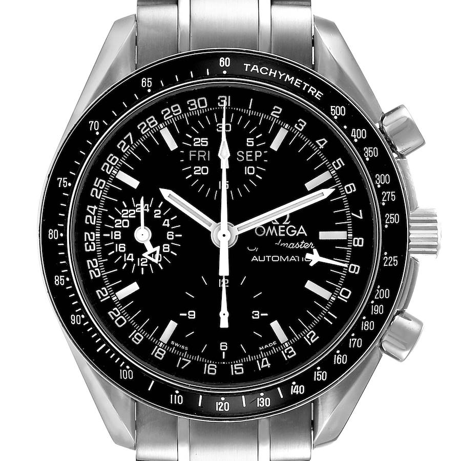 Omega Speedmaster Day Date Black Dial Automatic Mens Watch 3520.50.00 SwissWatchExpo