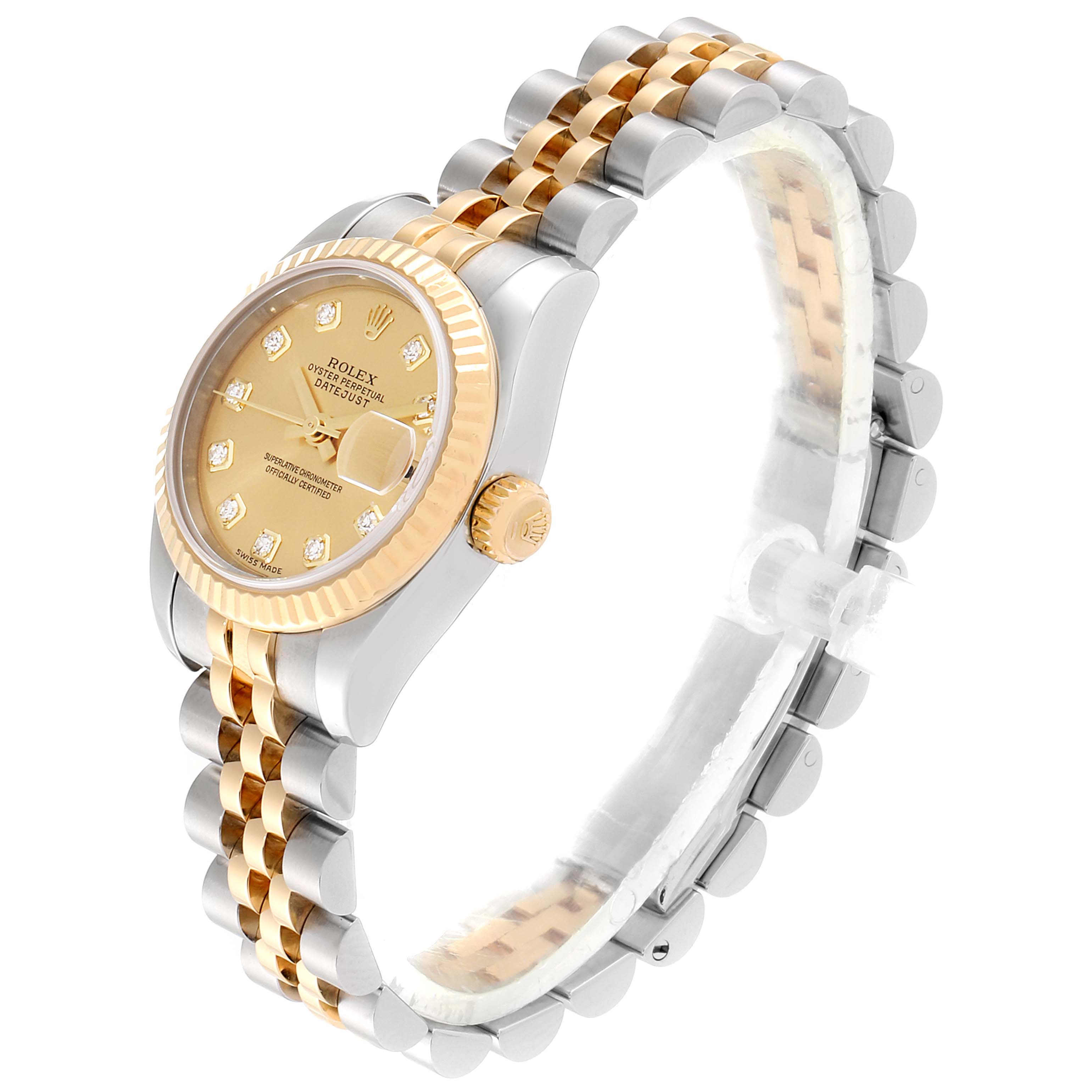 Rolex Datejust 26 Steel Yellow Gold Diamond Ladies Watch 179173 ...