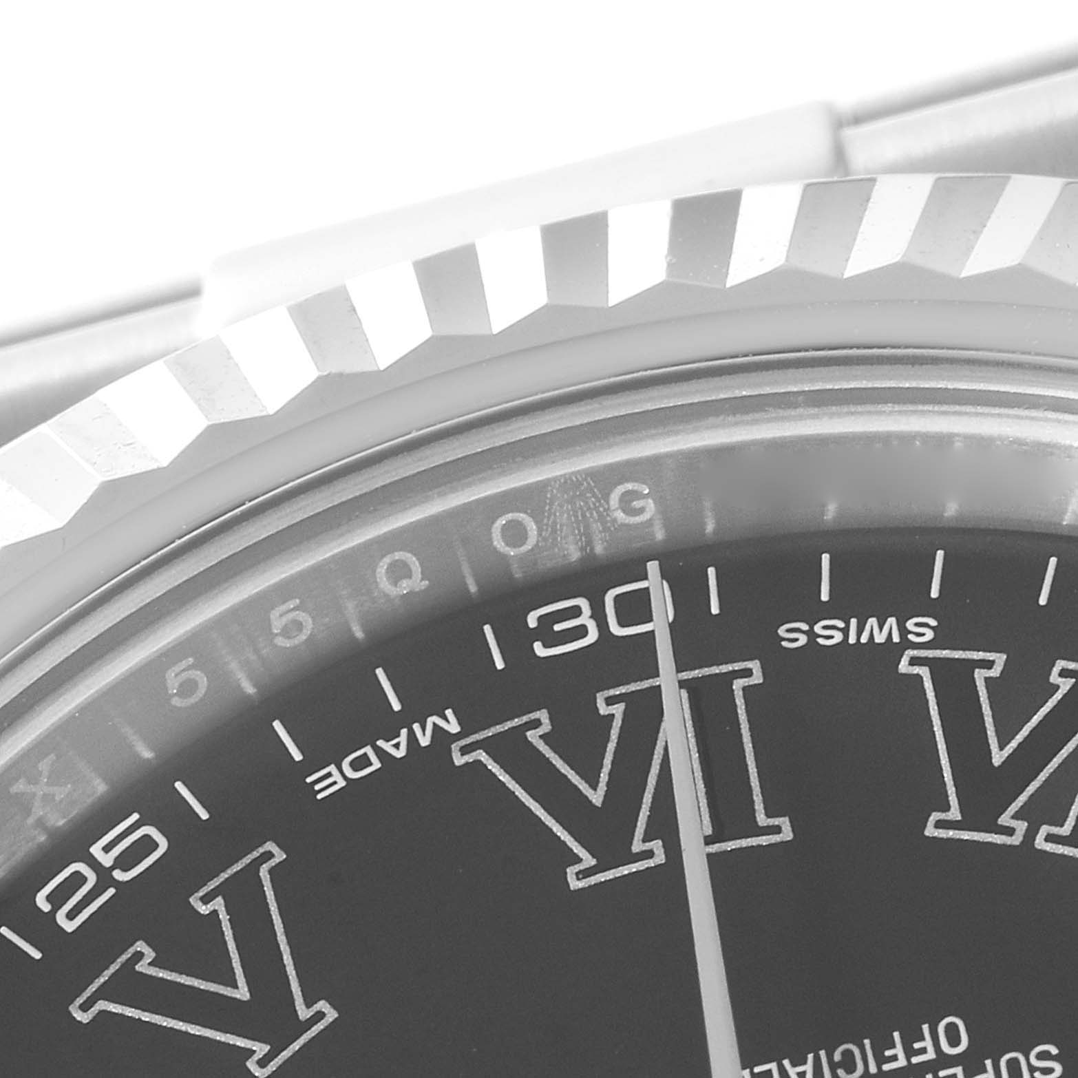 The image shows a close-up of the dial and bezel of the Rolex Datejust 41 116334 Men's Stainless Steel Grey Dial 116334 Men's Stainless Steel Grey Dial watch.