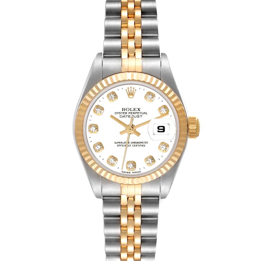 Rolex Datejust Steel Yellow Gold White Diamond Dial Ladies Watch 79173 SwissWatchExpo