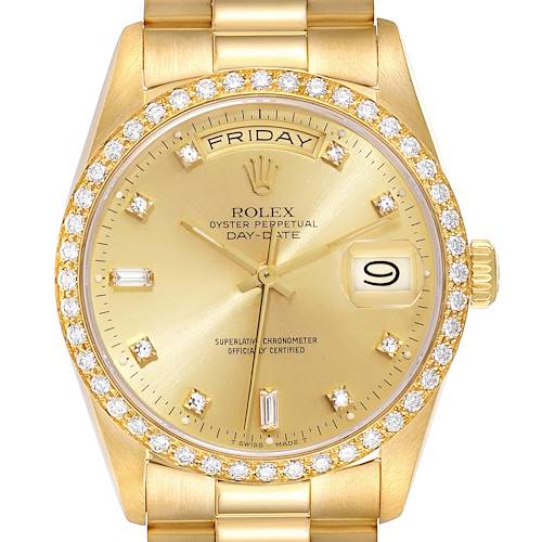 Photo of NOT FOR SALE Rolex President Day Date 36mm Yellow Gold Diamond Mens Watch 18348 PARTIAL PAYMENT