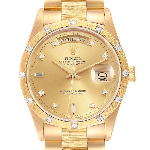 Photo of Rolex President Day Date Yellow Gold Diamond Mens Watch 18108