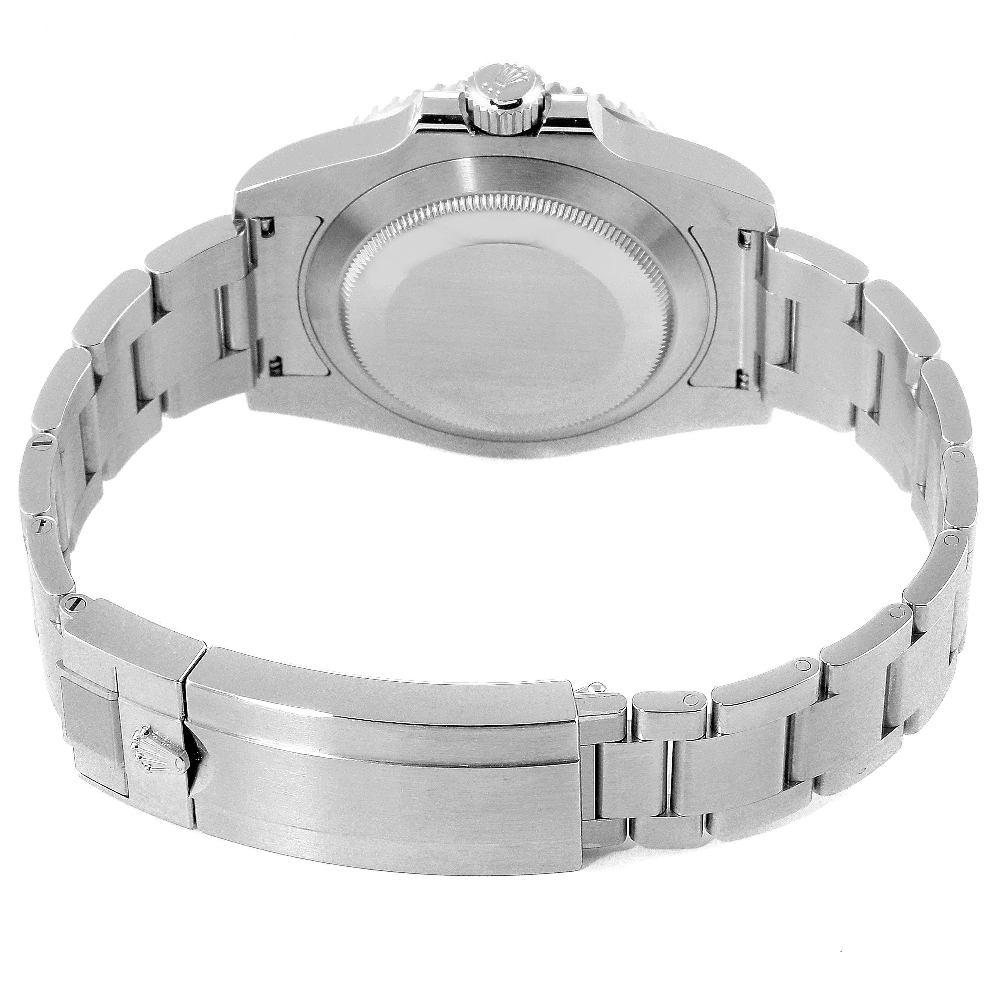 The image shows the back case and bracelet of a Rolex Submariner 116610LV Men
s Stainless Steel Green Dial 116610LV Men
s Stainless Steel Green Dial watch from a rear angle.