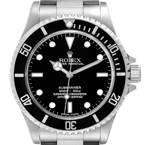Photo of Rolex Submariner No Date 40mm 4 Lines Steel Mens Watch 14060 Box Card