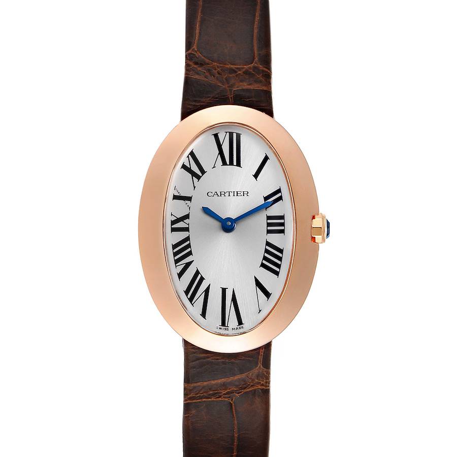 Cartier Baignoire Silver Dial Rose Gold Ladies Watch W8000007 SwissWatchExpo