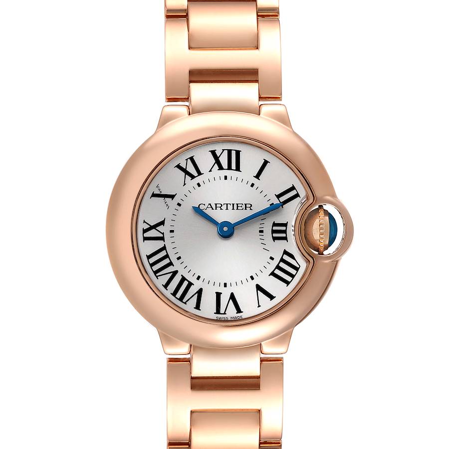 NOR FOR SALE Cartier Ballon Blue 29 Silver Dial 18K Rose Gold Ladies Watch W69002Z2 Box Card PARTIAL PAYMENT SwissWatchExpo