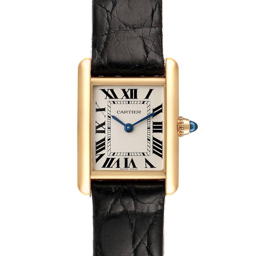 Cartier Tank Louis Small Yellow Gold Brown Strap Ladies Watch W1529856 in  2023