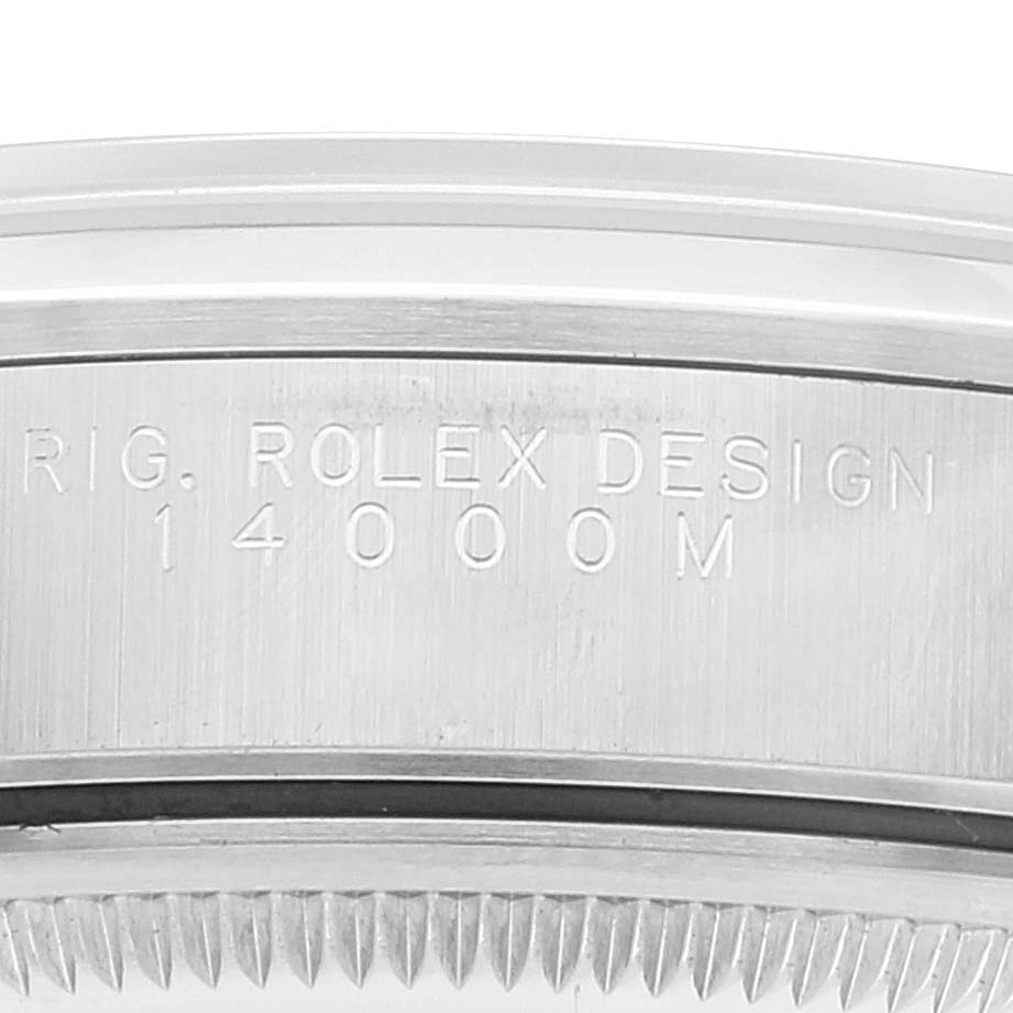The image shows a close-up of the case side of the Rolex Air-King 14000 Men's Stainless Steel Blue Dial 14000 Men's Stainless Steel Blue Dial, featuring the model number "14000M" engraved.