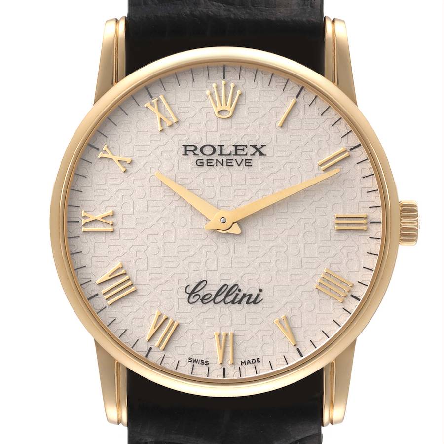 Rolex Cellini Classic Yellow Gold Anniversary Dial Mens Watch 5116 SwissWatchExpo