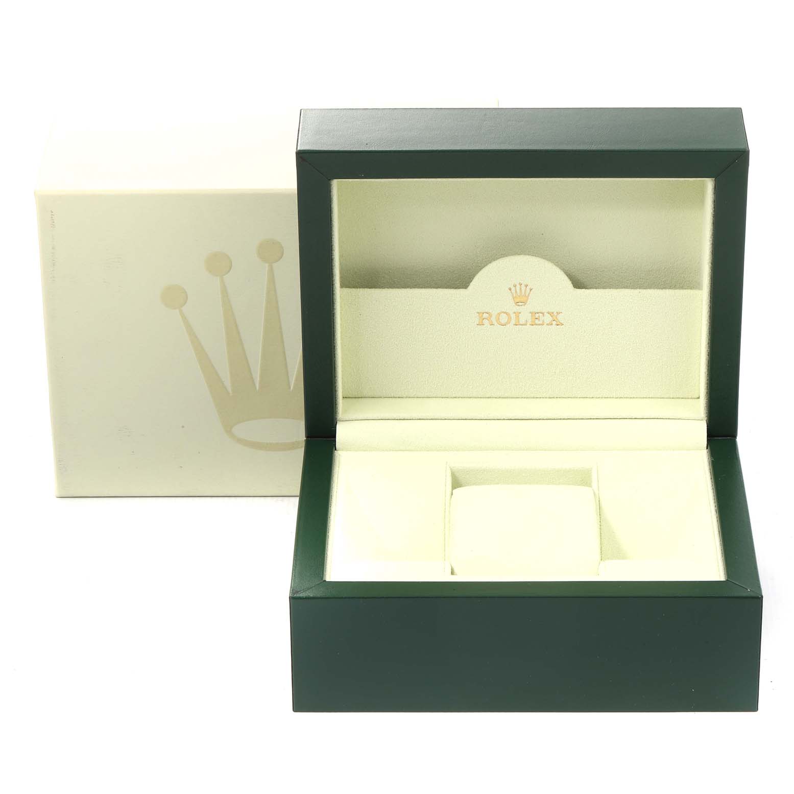 The image shows an open Rolex Cellini 5440/8 Men's Yellow Gold Champagne Dial 5440/8 Men's Yellow Gold Champagne Dial watch box with its outer packaging visible in the background.