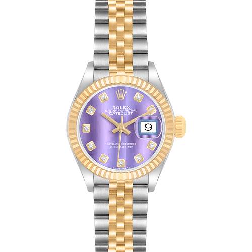 Photo of Rolex Datejust 28 Steel Yellow Gold Lilac Diamond Dial Ladies Watch 279173