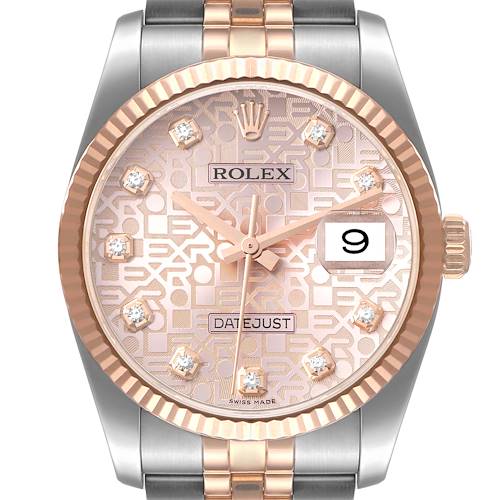 Photo of Rolex Datejust 36mm Steel Rose Gold Diamond Unisex Watch 116231