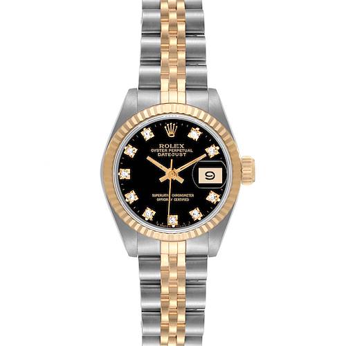 Photo of Rolex Datejust Black Diamond Dial Steel Yellow Gold Ladies Watch 69173