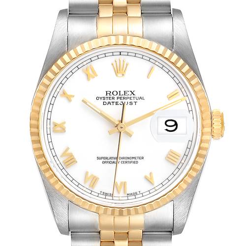 Photo of Rolex Datejust Stainless Steel Yellow Gold Mens Watch 16233