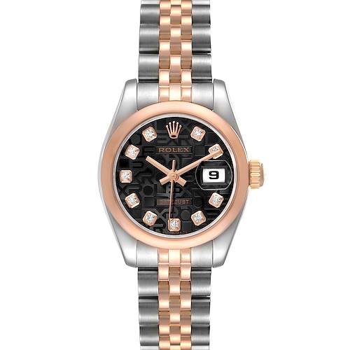 Photo of Rolex Datejust Steel Rose Gold Diamond Anniversary Dial Ladies Watch 179161