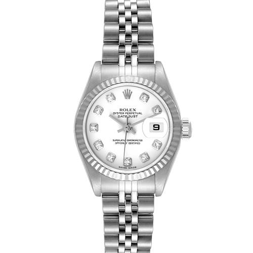 Photo of Rolex Datejust Steel White Gold White Diamond Dial Ladies Watch 79174 Box Papers
