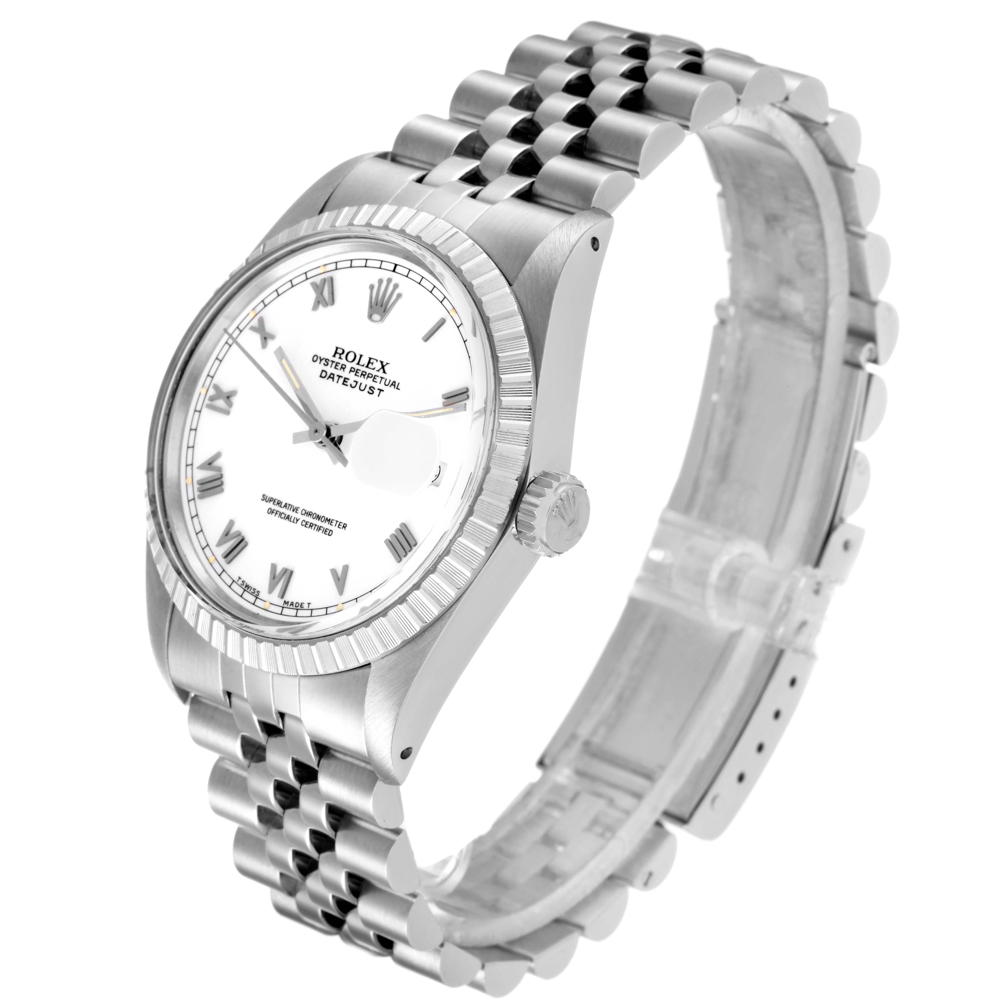 The Rolex Vintage Collection 16030 Men's Stainless Steel White Dial 16030 Men's Stainless Steel White Dial watch is shown at a three-quarter angle, highlighting the dial, bezel, and bracelet.