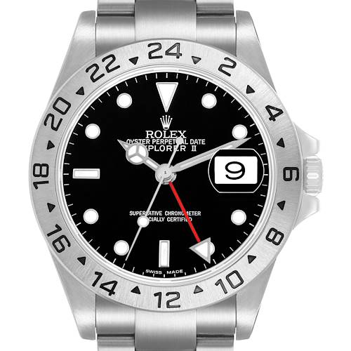 Photo of Rolex Explorer II Steel Parachrom Black Dial Mens Watch 16570 Card