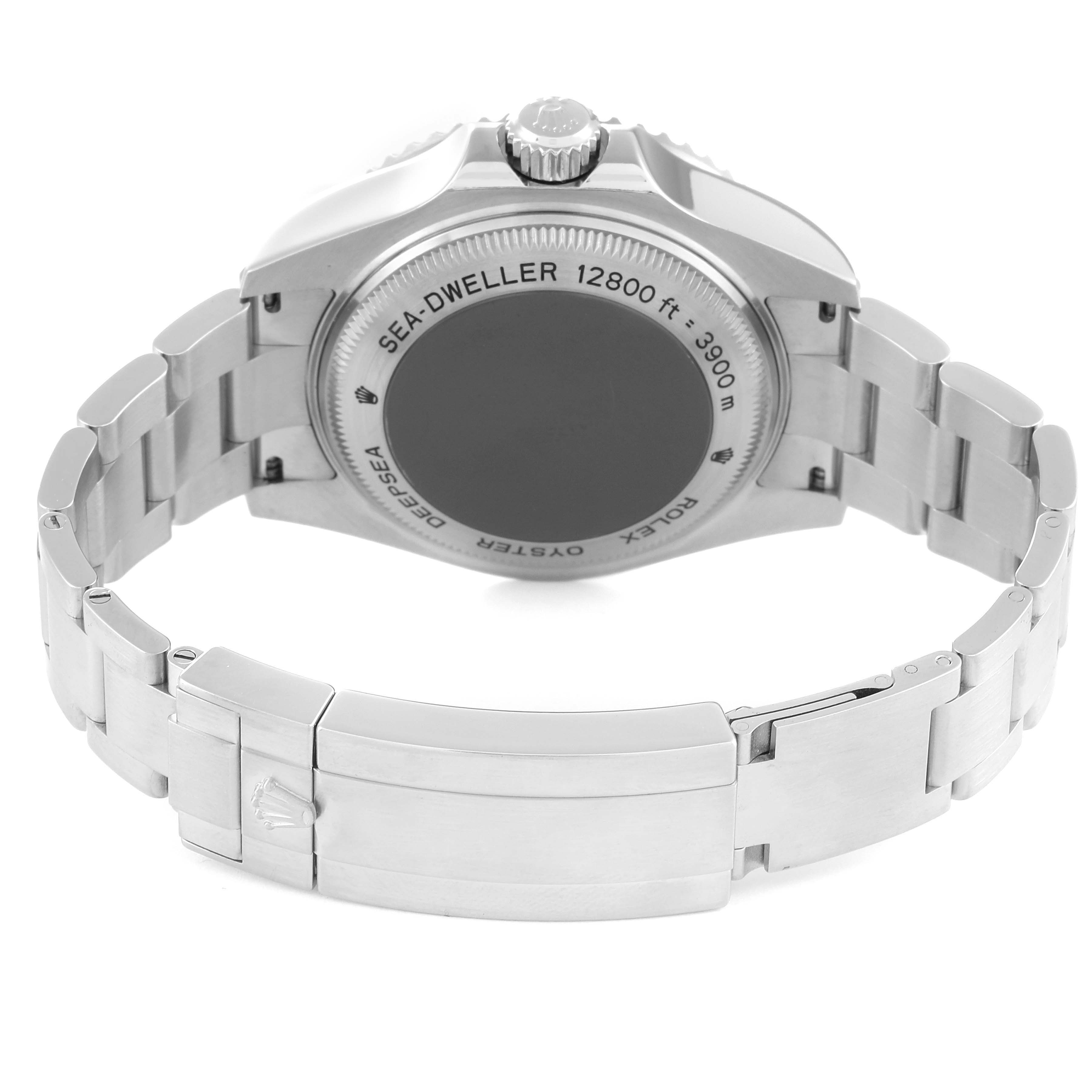 The image shows the back and bracelet of a Rolex Sea-Dweller 116660 Men
s Stainless Steel Black Dial 116660 Men
s Stainless Steel Black Dial watch.