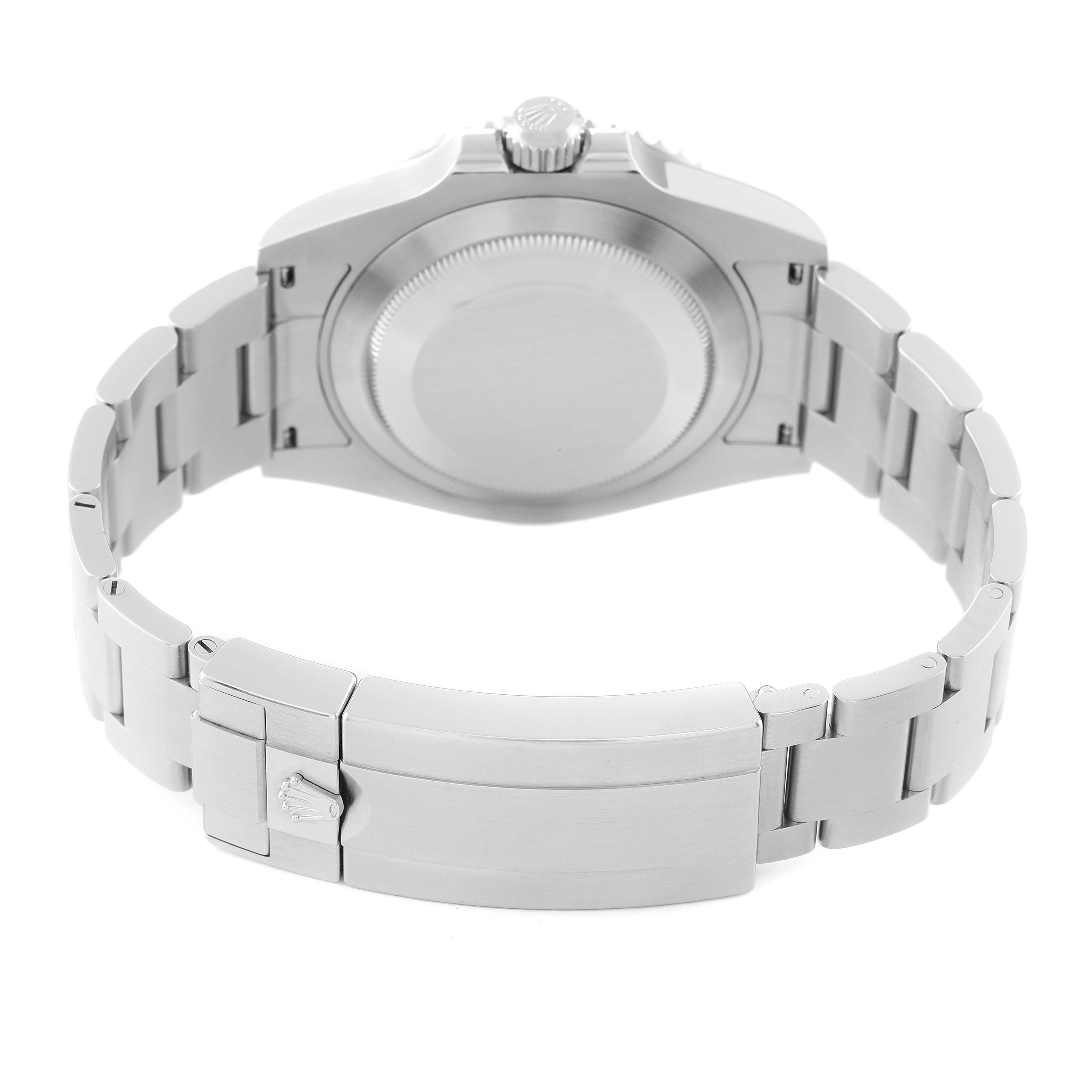 The image shows the back view of a Rolex Submariner 126610 Men
s Stainless Steel Black Dial 126610 Men
s Stainless Steel Black Dial watch, focusing on the case back, bracelet, and clasp.