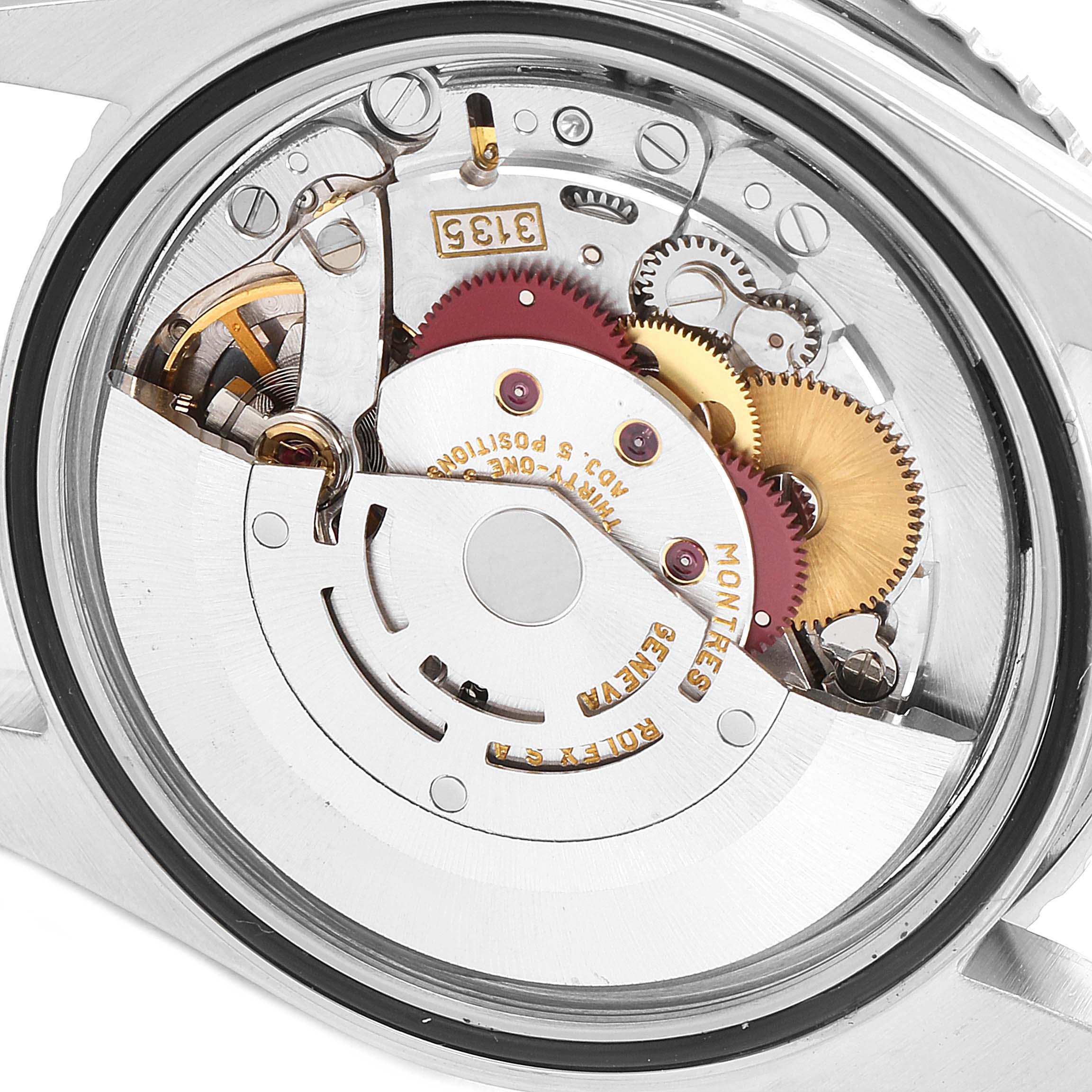 The image shows the internal mechanical movement of a Rolex Turn-o-Graph 16264 Men's Stainless Steel Grey Dial 16264 Men's Stainless Steel Grey Dial watch from the back.