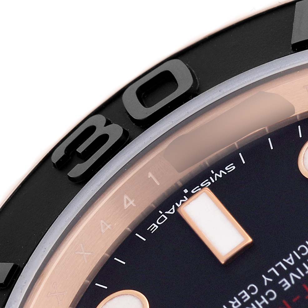 The image shows a close-up of the Yacht-Master bezel and part of the dial by Rolex.