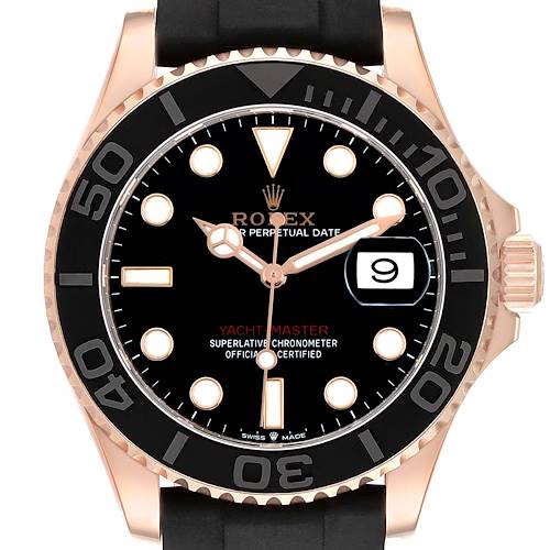 Photo of Rolex Yachtmaster 40 Rose Gold Oysterflex Mens Watch 126655